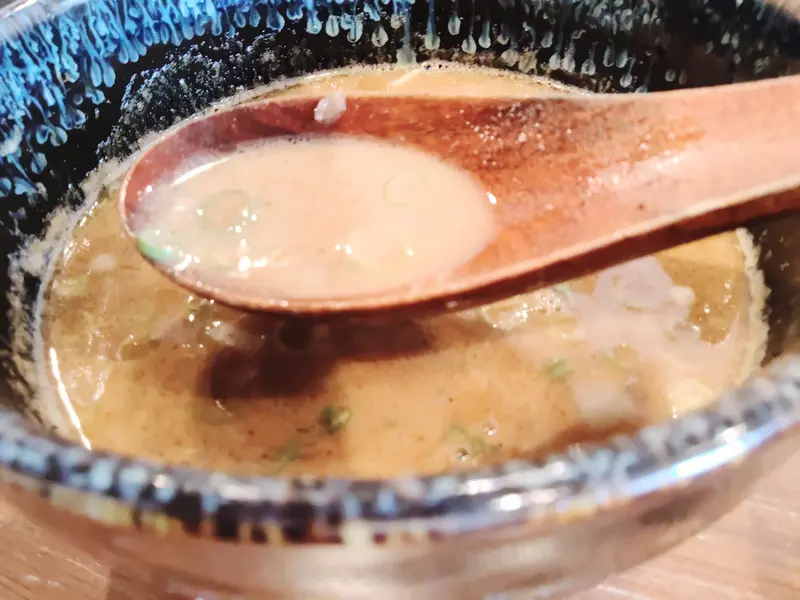 とんぼ_つけ麺_そば湯割り_スープ