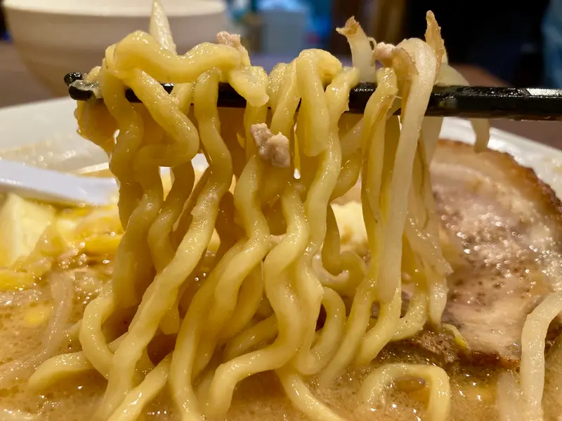 ラーメンの館 輝_ちぢれ麺