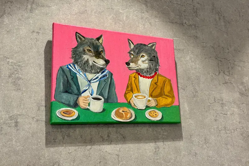 cafe homies_店内イラストキャンバス