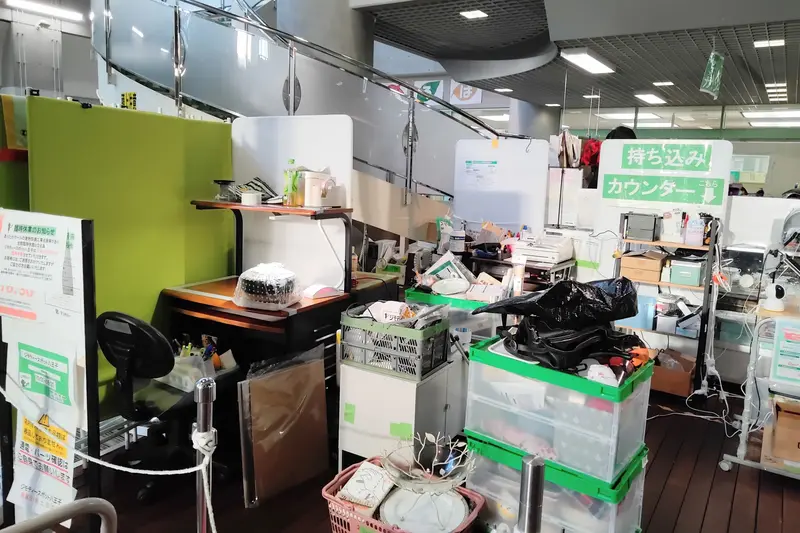 「あったかホール」内1階奥にある不用品リユース事業「ジモティースポット八王子」