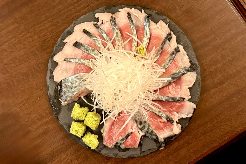 大山・海層水仕立て「白銀」鯖しゃぶ上から
