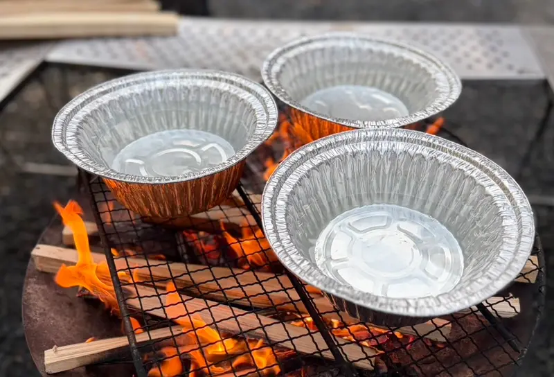 タキビメン　調理開始