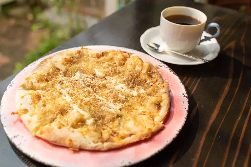 cafeMariposa カフェマリポーサ ねぎみそ ピザ