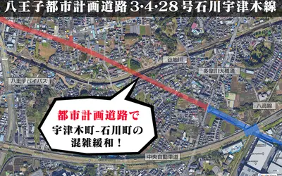 八王子都市計画道路３･４･28 号－石川宇津木線で混雑緩和！？
