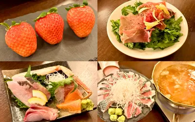 朝採れ『大山の天然水いちご』と鳥取産直の新鮮なコース料理を堪能！『酒菜(くしな)』