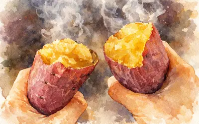 たき火でほくほく！やきいも大会を開催